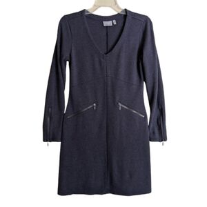 Athleta Athletic Performance Dress Gray V-neck Long Sleeves Size Small